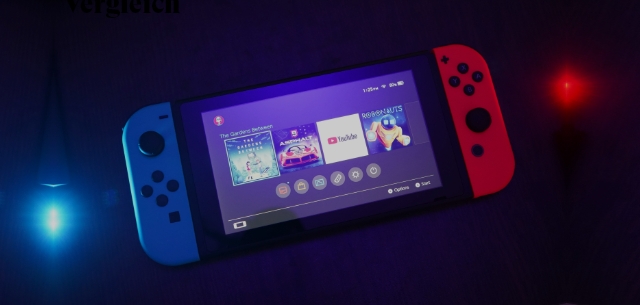 Die Nintendo Switch, in Form der mobilen Spielkonsole