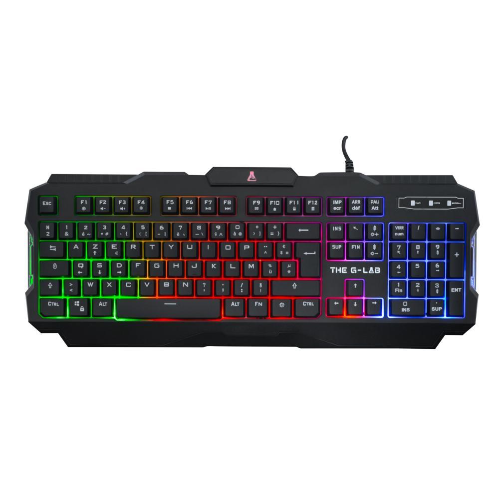 The GLab Keyboard QWERTY Spanish Backlit Keyboard Combo Argon Back