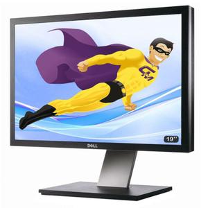 Écran 19" LCD Ecran Plat PC 19" , LCD DELL P1911B 48cm 1440x900 Ré,glable DVI VGA HUB USB VESA