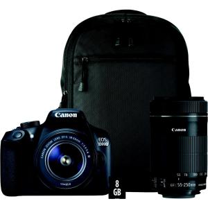 Reflex - Canon EOS 1300D - Noir + Objectif Canon 18-55mm+55-250mm+