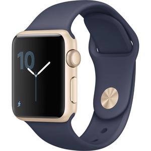 Apple Watch (Series 1) 38 mm - Aluminum Or - Bracelet Sport Bleu nuit