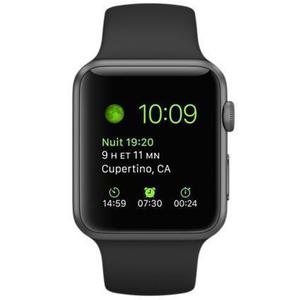 Apple Watch (1. Gen) 38 mm - Aluminium Gris sidéral - Bracelet Sport Noir