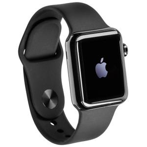 Apple Watch (1. Gen) 42 mm - Acero inoxidable Negro - Correa Deportiva Negra