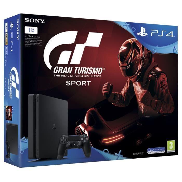 Console Sony PlayStation 4 Slim Noir 1To + Gran Turismo Sport