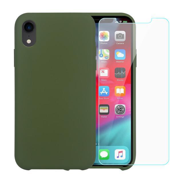Case iPhone XR and 2 protective screens Silicone Green Back Market