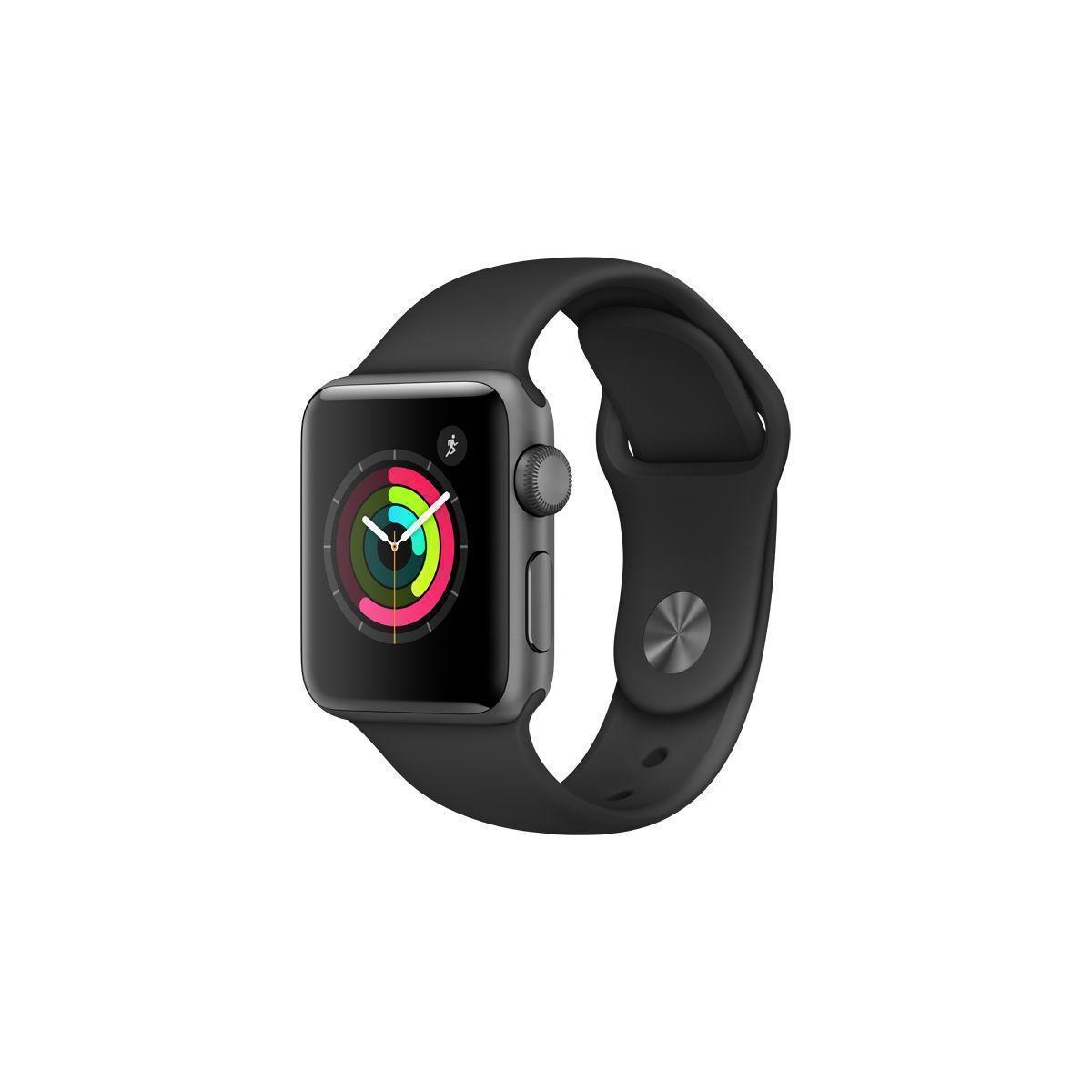 Apple Watch (series 2) 38 Mm Aluminium Gris Bracelet Sport Noir
