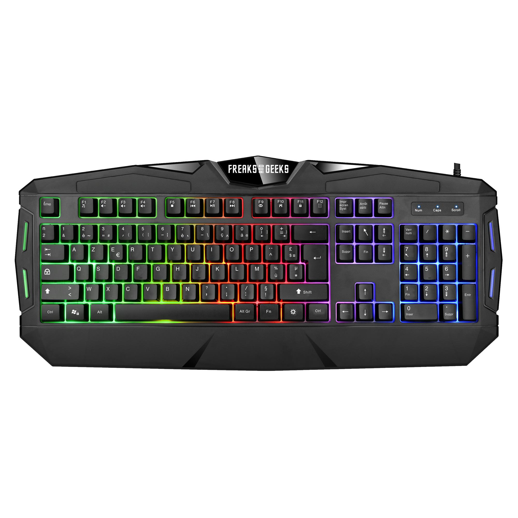 Freaks And Geeks Keyboard AZERTY Fransk Bakgrundsbelyst tangentbord C