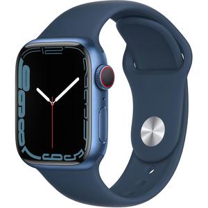 Apple Watch Series 7 (2021) GPS + Cellular 45 mm - Aluminium Blau - Sportarmband Schwarz