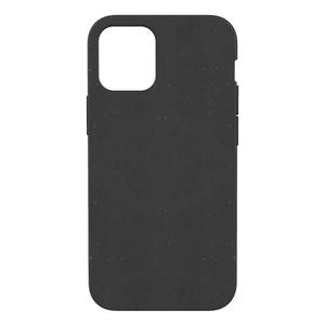 JUST GREEN Coque iPhone 12 mini - Mati&egrave;re naturelle - Noir