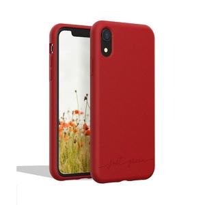 JUST GREEN Coque iPhone XR - Mati&egrave;re naturelle - Rouge