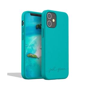 JUST GREEN Coque iPhone 12 mini - Mati&egrave;re naturelle - Bleu