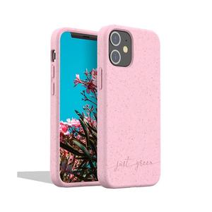 JUST GREEN Coque iPhone 12 mini - Mati&egrave;re naturelle - Rose