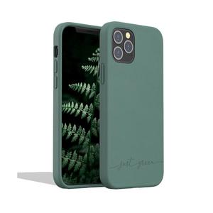 JUST GREEN Coque iPhone 12/12 Pro - Mati&egrave;re naturelle - Vert