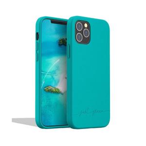 JUST GREEN Coque iPhone 12/12 Pro - Mati&egrave;re naturelle - Bleu