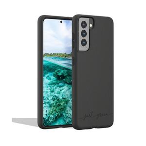 JUST GREEN Coque Galaxy S21+ 5G - Mati&egrave;re naturelle - Noir