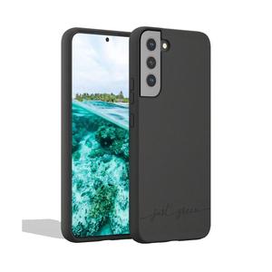 JUST GREEN Coque Galaxy S22+ 5G - Mati&egrave;re naturelle - Noir