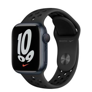 Apple Watch Series 7 (2021) GPS 41 mm - Aluminium Minuit - Bracelet sport Nike Noir