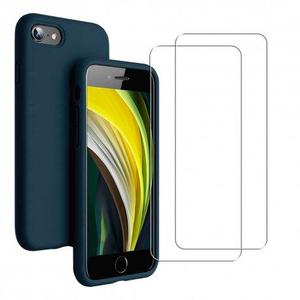 Hülle iPhone SE(2020/2022)/iPhone 8/7 und 2 schutzfolien - Silikon - Blau