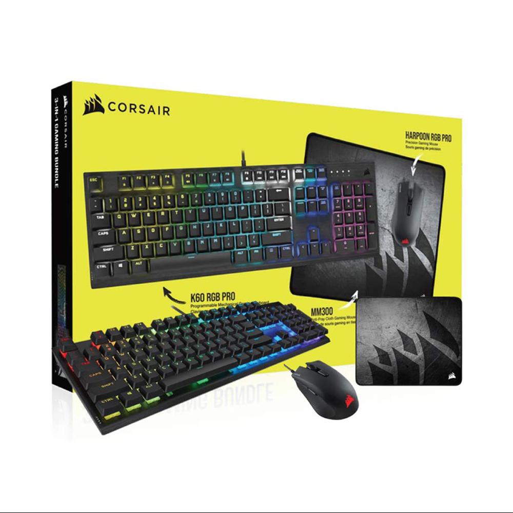 Corsair Keyboard AZERTY French Backlit Keyboard 3in1 gaming bundle