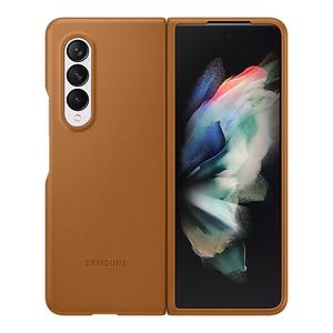 Samsung Coque en cuir Galaxy Z Fold3 - Brun