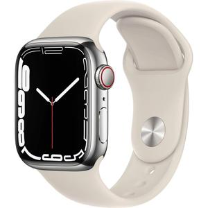 Apple Watch Series 7 Silver Stainless Steel 45mm 4g Starlight Sport Band De