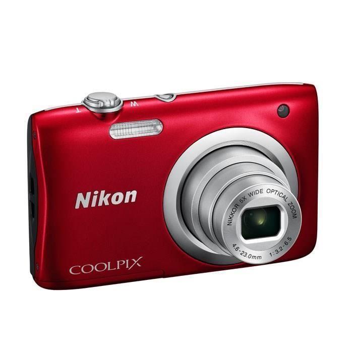 Compactcamera Nikon Coolpix A100 Rood + Lens Nikon Nikkor 5X Wide