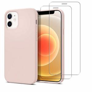 EVETANE Coque pour Iphone 12 Mini antichoc rose + 2 vitres -