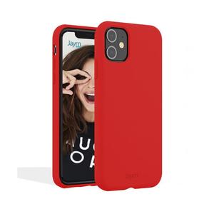 JAYM  Coque pour Apple iPhone 13 Premium Silicone Microfibre Rouge