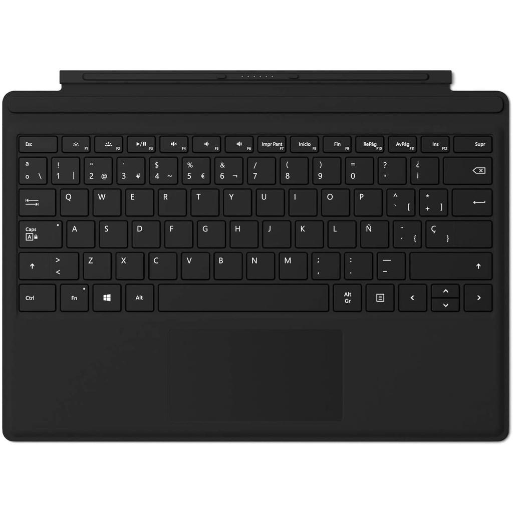 Clavier Sans-fil Rétroéclairé Microsoft Signature Type Cover Funda Con Teclado Para Surface Pro, Negro Teclado Qwerty Español