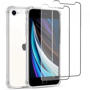 EVETANE Coque pour iPhone 7/8 Antichoc Silicone + 2 Vitres en verre tremp&eacute; []