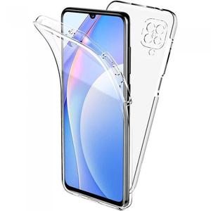 EVETANE Coque pour Samsung Galaxy A12 360&deg; int&eacute;grale Protection avant et arri&egrave;re silicone transparente
