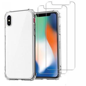 EVETANE Coque pour iPhone X/XS Antichoc Silicone + 2 Verres tremp&eacute;s