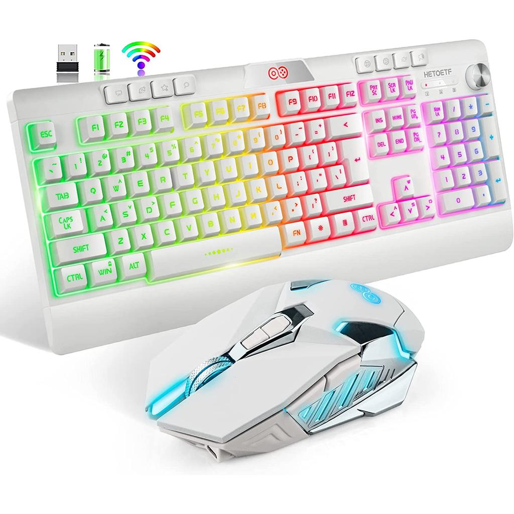 Hetoetf Keyboard QWERTY English (UK) Wireless Backlit Keyboard H8