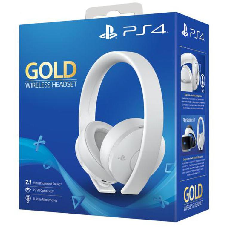 Sony PlayStation Gold Wireless Headset gaming trådlös Hörlurar med microphone Vit Back Market