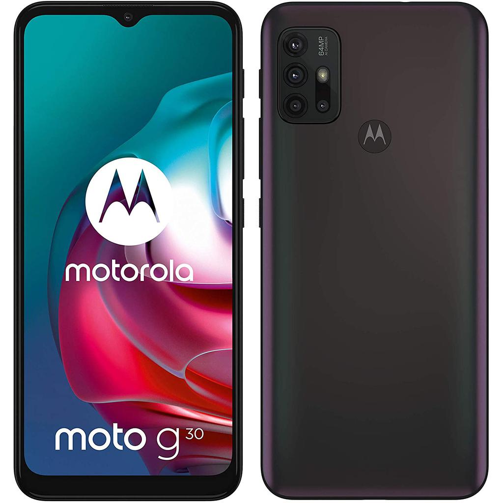 Motorola Moto G30 Smartphone Débloqué 16,5 Cm (6.5") Double Sim Android 11 4G Usb Type-C 4 Go 128 Go 5000 Mah Noir