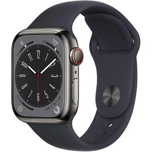 Apple watch series 8 graphite stainless steel 41mm 4g midnight sport band de MNJJ3FD/A