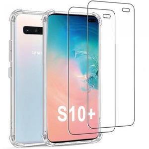EVETANE Coque pour Samsung Galaxy S10 Plus Antichoc Silicone + 2 Vitres en verre tremp&eacute; []