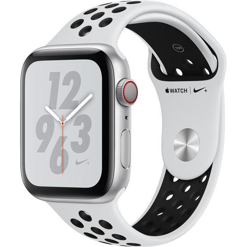 Apple Watch (series 4) Septembre 2018 44 Mm Aluminium Argent Bracelet Sport Nike Platine Pur/noir