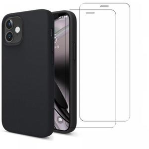 Hülle iPhone 12 mini und 2 schutzfolien - Silikon - Schwarz