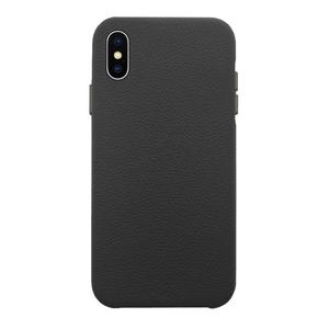 EVETANE Coque pour iPhone X/Xs effet cuir grain&eacute; Noir