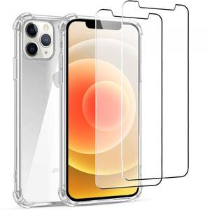 EVETANE Coque pour iPhone 12 Pro Max Antichoc Silicone + 2 Vitres en verre tremp&eacute;