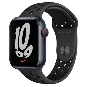 Apple Watch Series 7 (2021) GPS + Cellular 45 mm - Aluminium Minuit - Bracelet sport Nike Noir