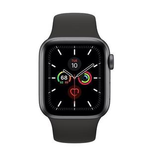 Apple Watch (Series 5) 2019 GPS 40 mm - Aluminium Gris sid&eacute;ral - Bracelet sport Noir
