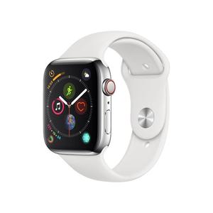 Apple Watch Series 4 40 mm Bo&icirc;tier en Aluminium Argent avec Bracelet Sport Blanc 