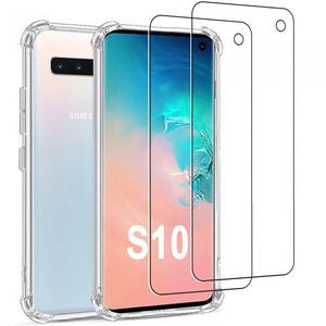 Hülle Galaxy S10 und 2 schutzfolien - Silikon - Transparent
