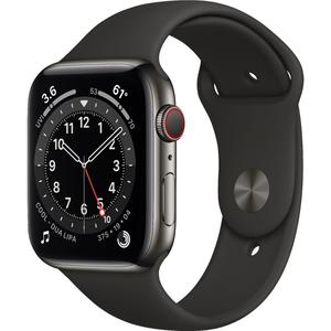 Apple Watch Series 6 (Gps + Cellular) - Boitier 44 Mm Acier Graphite Avec Bracelet Sport Noir