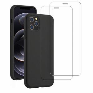 Hülle iPhone 12 Pro Max und 2 schutzfolien - Silikon - Schwarz