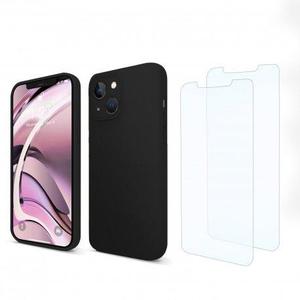 EVETANE Coque pour iPhone 13 Mini antichoc Noir + 2 vitres - 