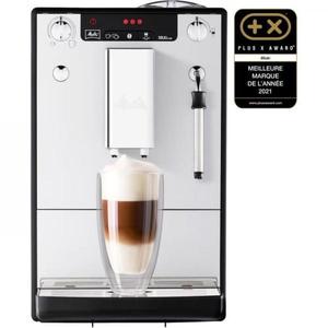 MELITTA Cafeti&egrave;re expresso combin&eacute; Machine a Cafe a Caf&eacute; broyeur a Grain  Solo & Milk - Argent L - Gris