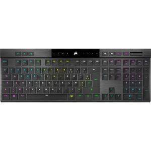CORSAIR Clavier AZERTY Fran&ccedil;ais Sans-fil r&eacute;tro&eacute;clair&eacute;  K100 AIR